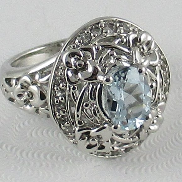 Victoria Wieck 1.11ct Aquamarine "Vine" Ring - Picture 6 of 8